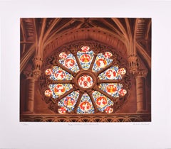 Vintage Brendan Neiland Christ Church Cathedral Oxford Rose Window Signed Print 1996