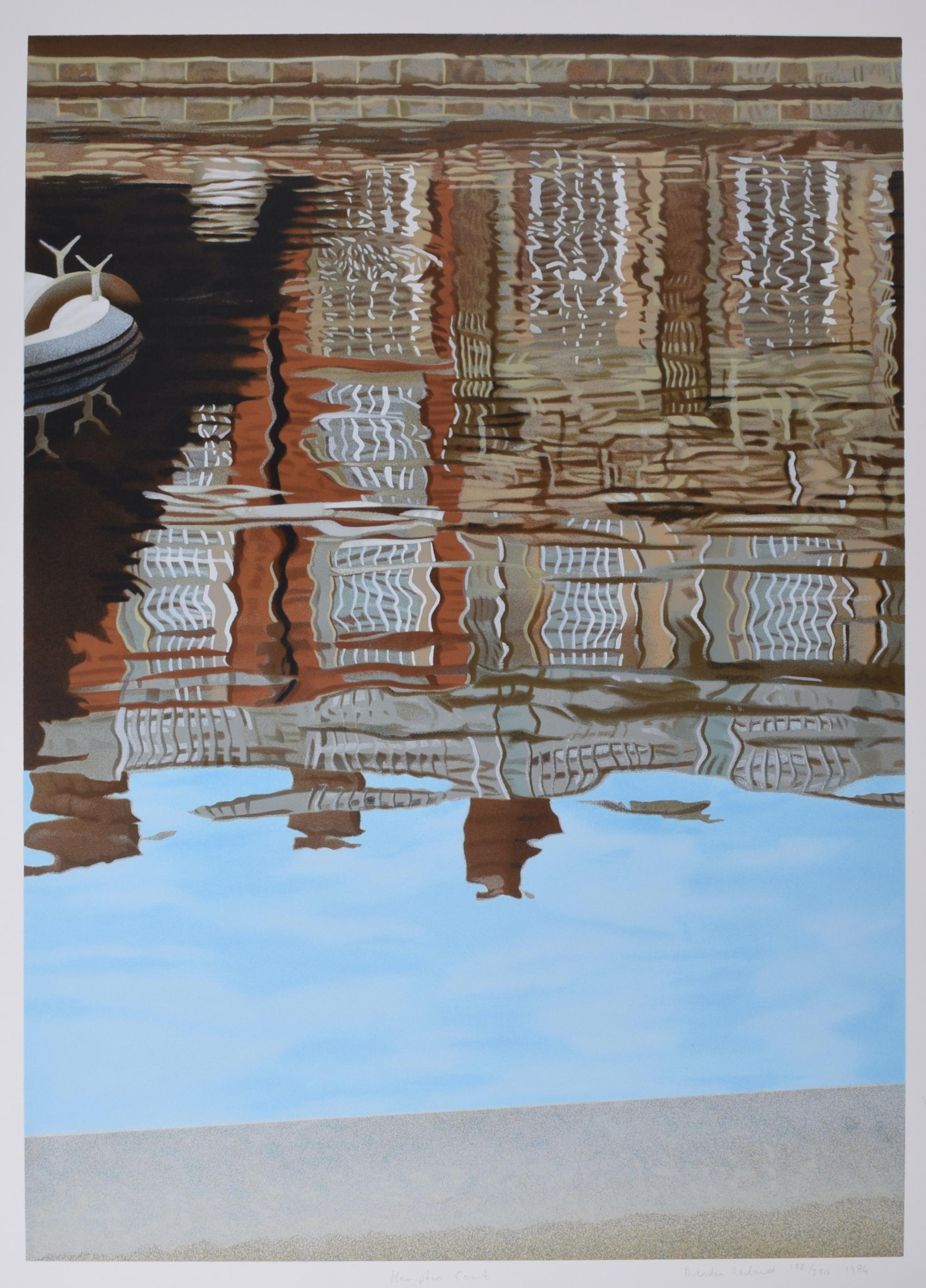 Hampton Court From the Fountain screenprint by Brendan Neiland For Sale 1