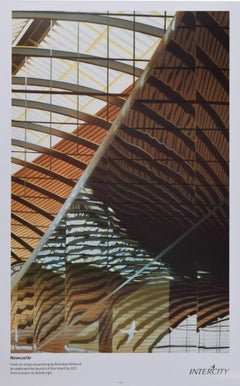 Póster vintage original de la estación de Newcastle, por Brendan Neiland