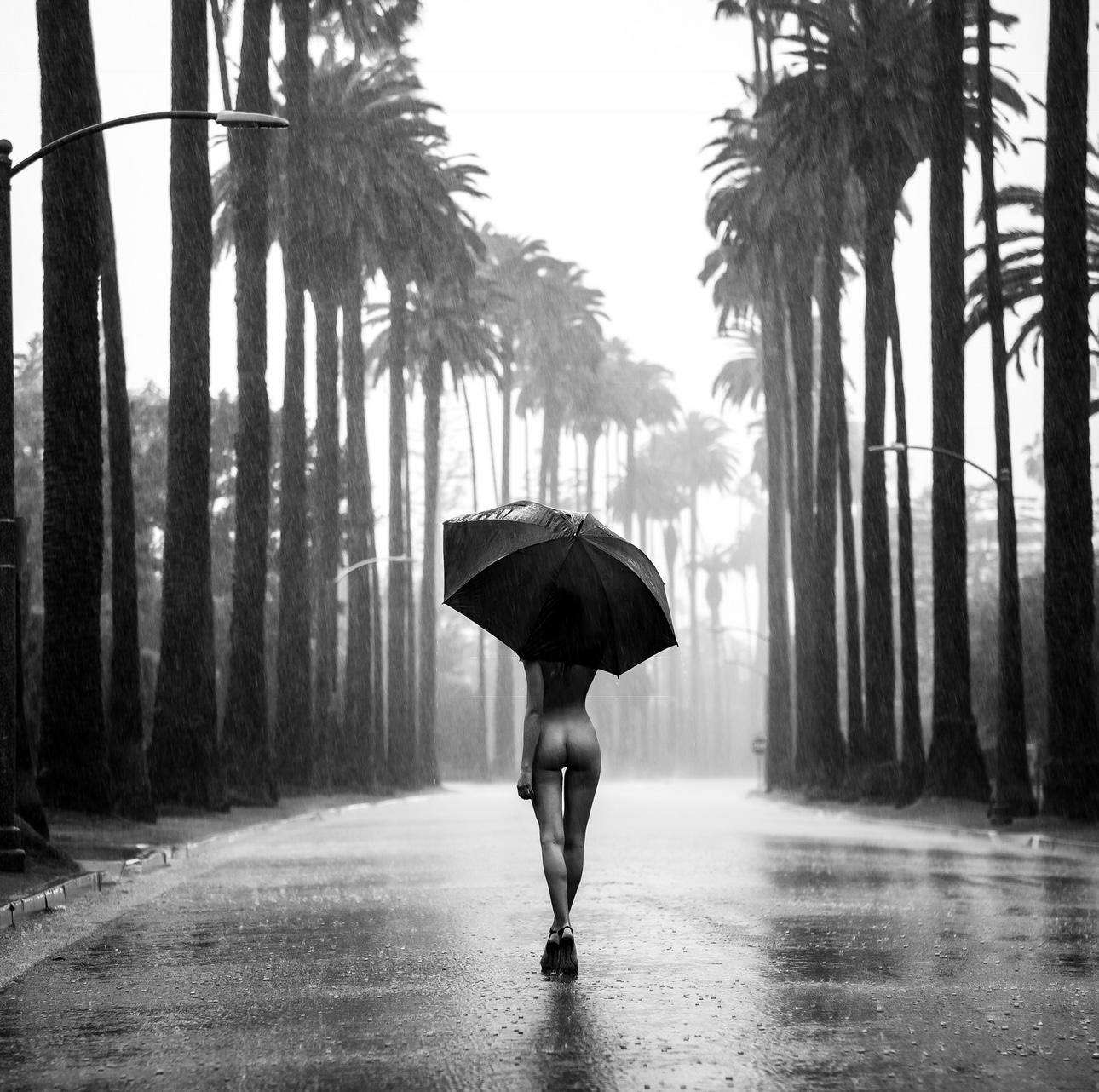 "Rain on Rodeo" Black
White Photography 18" x 18" in Ed. 6/10 by Brendan North