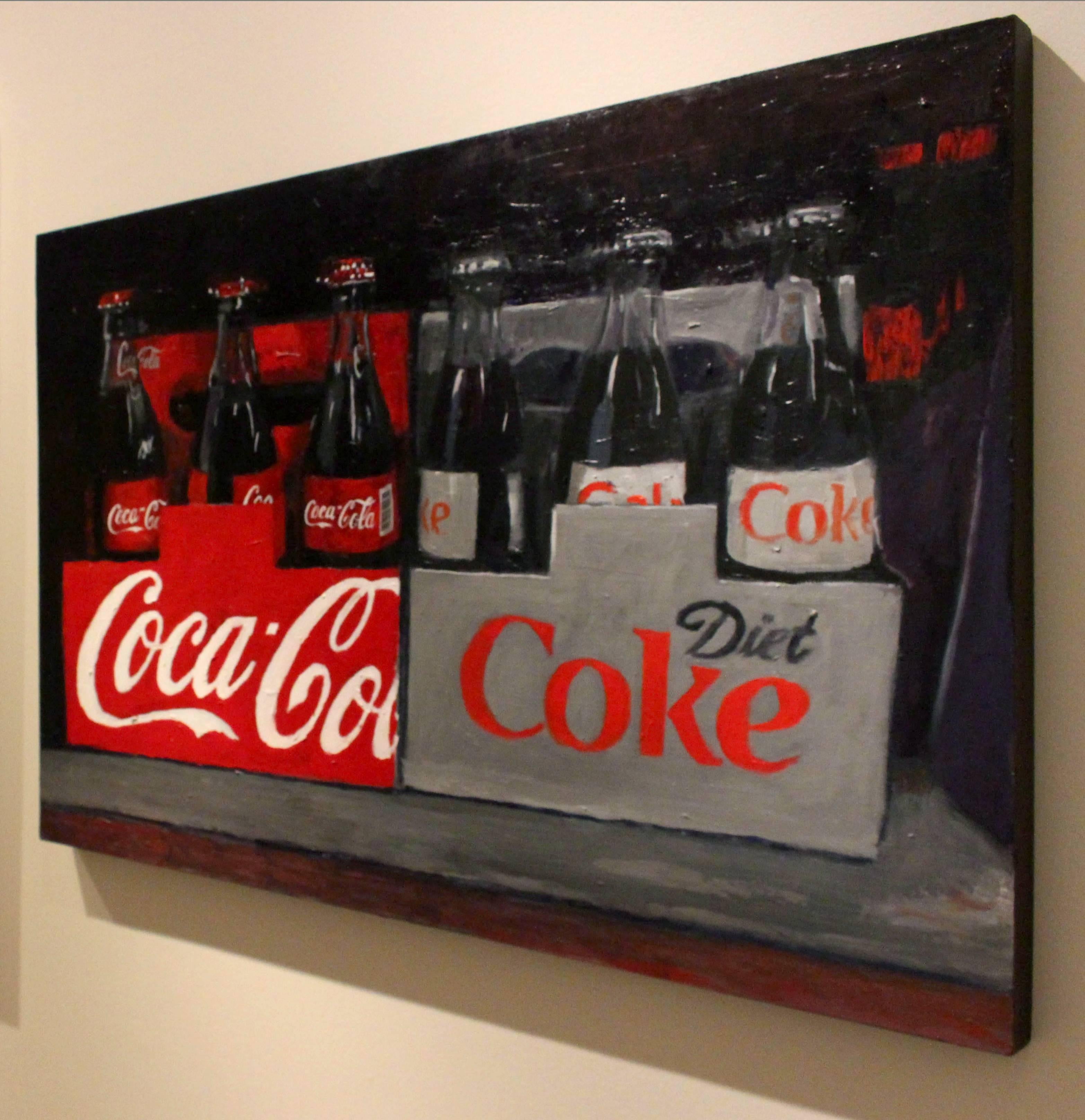 Coca-Cola - Black Still-Life Painting by Brendan O'Connell
