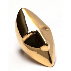 Brenna Colvin, Face Ring, 24k Gold Plated Sterling Silver