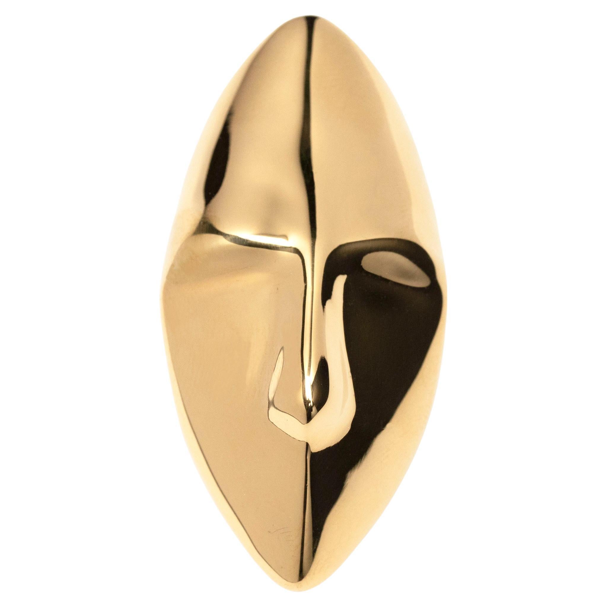For Sale:  Brenna Colvin, Face Ring, 24k Gold Plated Sterling Silver