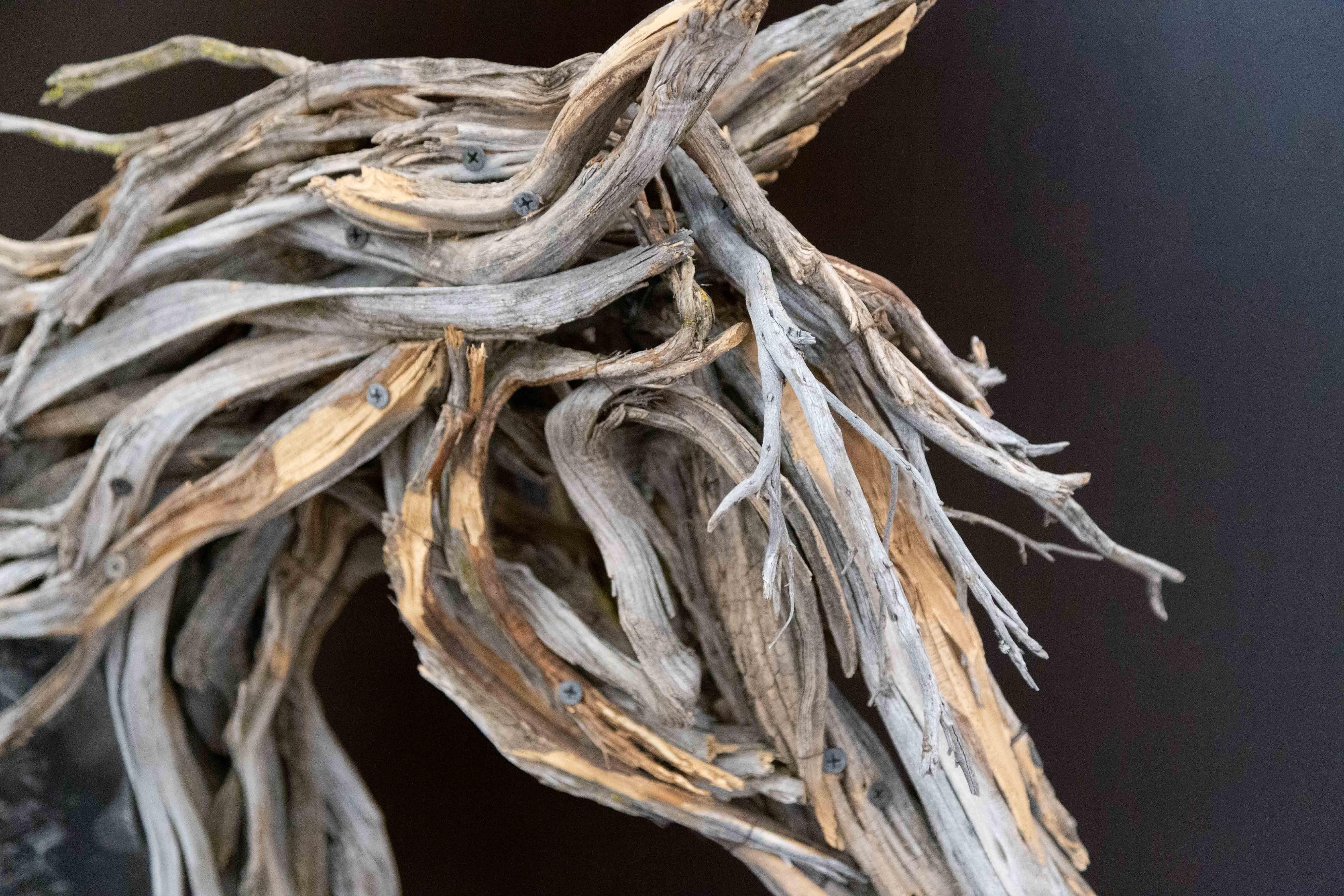 Allure, sculpture de cheval sauge et saule avec quartz fumé, Western Art - Sculpture de Brenna Kimbro
