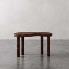 "Brenne" Bean-shaped Walnut Burl Wood Desk by Christiane Lemieux