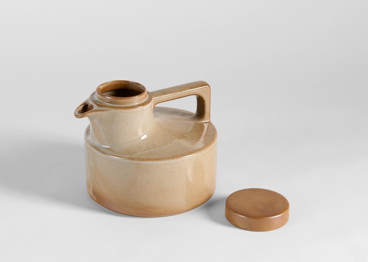 Brenne (Gres de Grand Feu), paire de pichets émaillés à couvercle, France, 1970 en vente 3