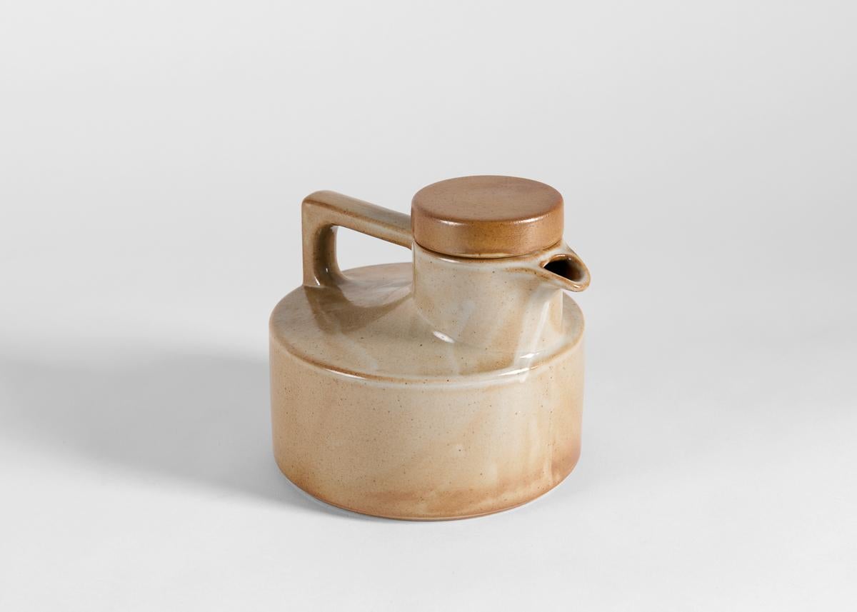 Brenne (Gres de Grand Feu), paire de pichets émaillés à couvercle, France, 1970 en vente 2