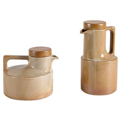 Brenne (Gres de Grand Feu), Pair of Lidded Glazed Pitchers, France, 1970s