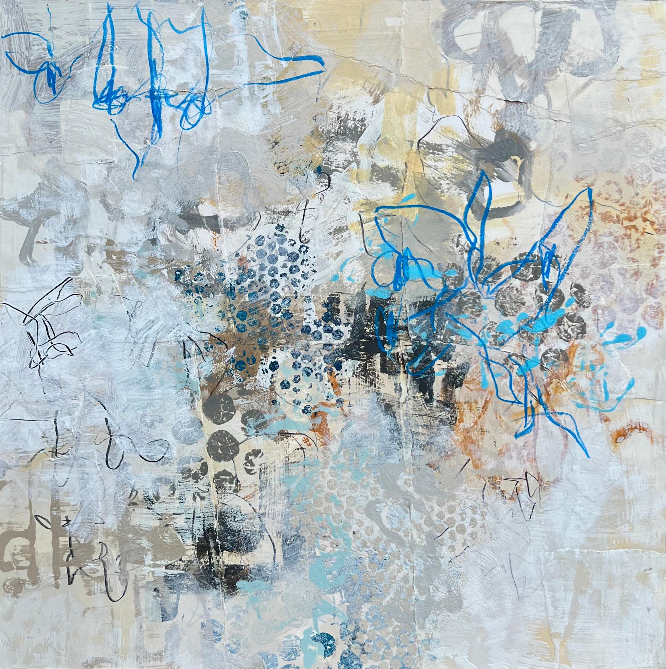 Brent Baker Abstract Painting – Blaue Honigwabe I