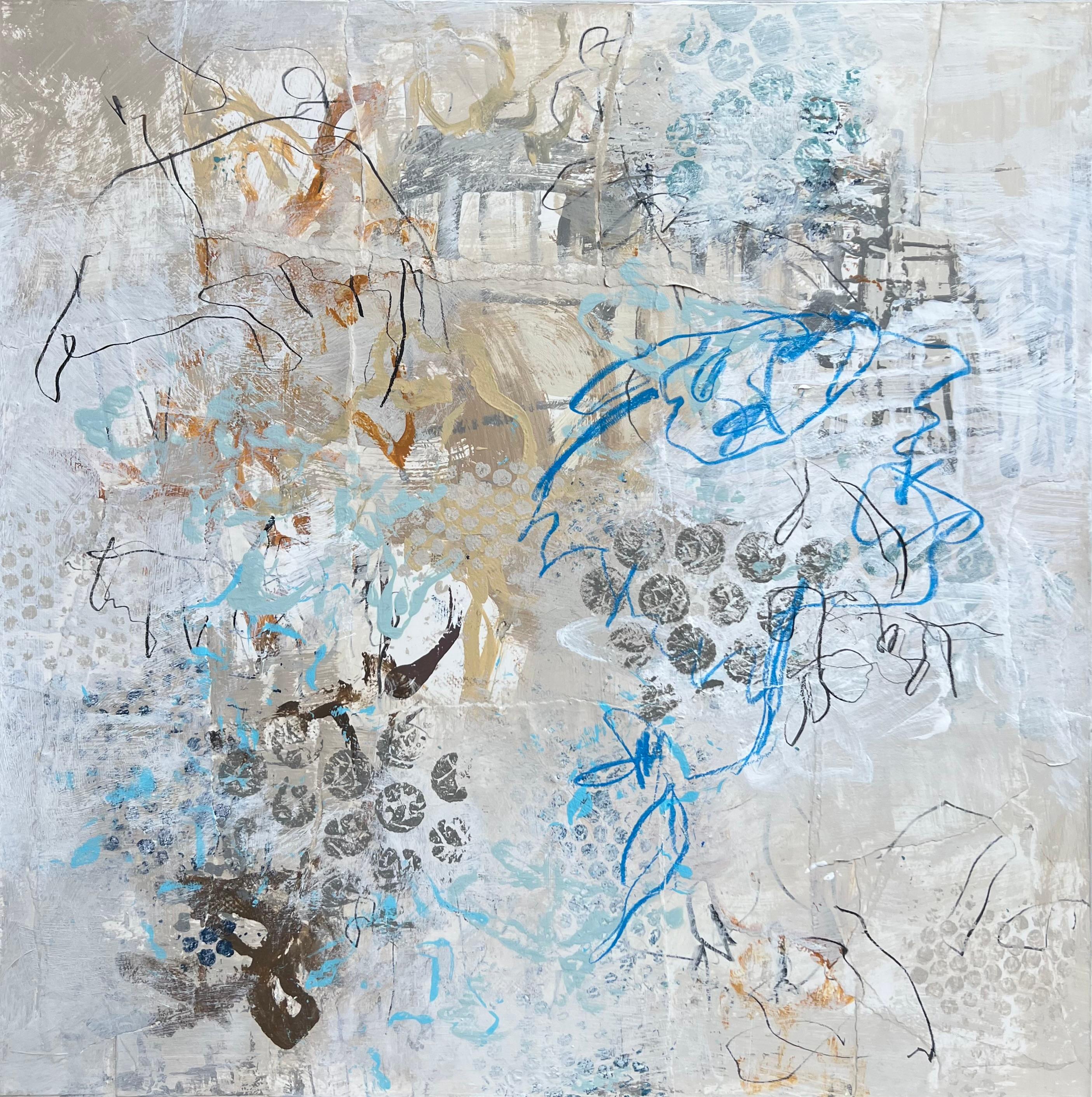 Brent Baker Abstract Painting – Blaue Honigwabe II