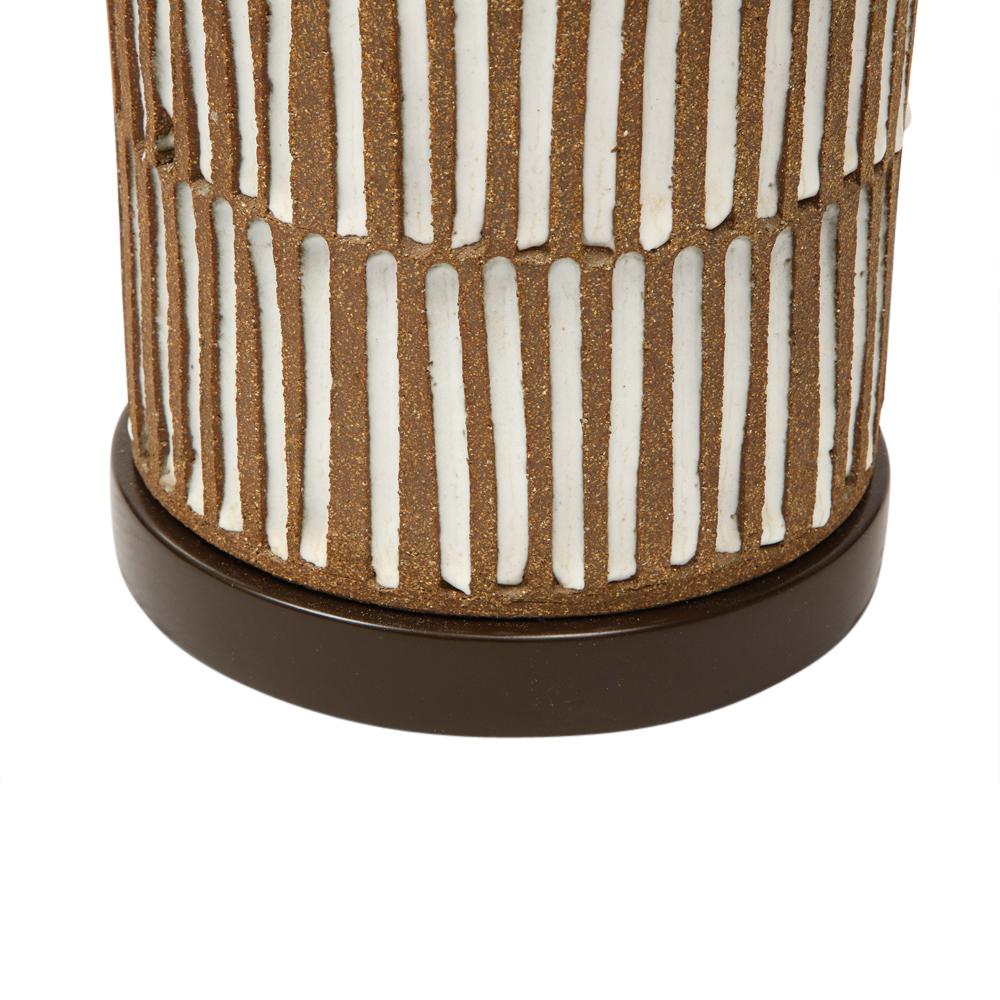 American Brent Bennett Lamp, Ceramic, Brown, White, Incised