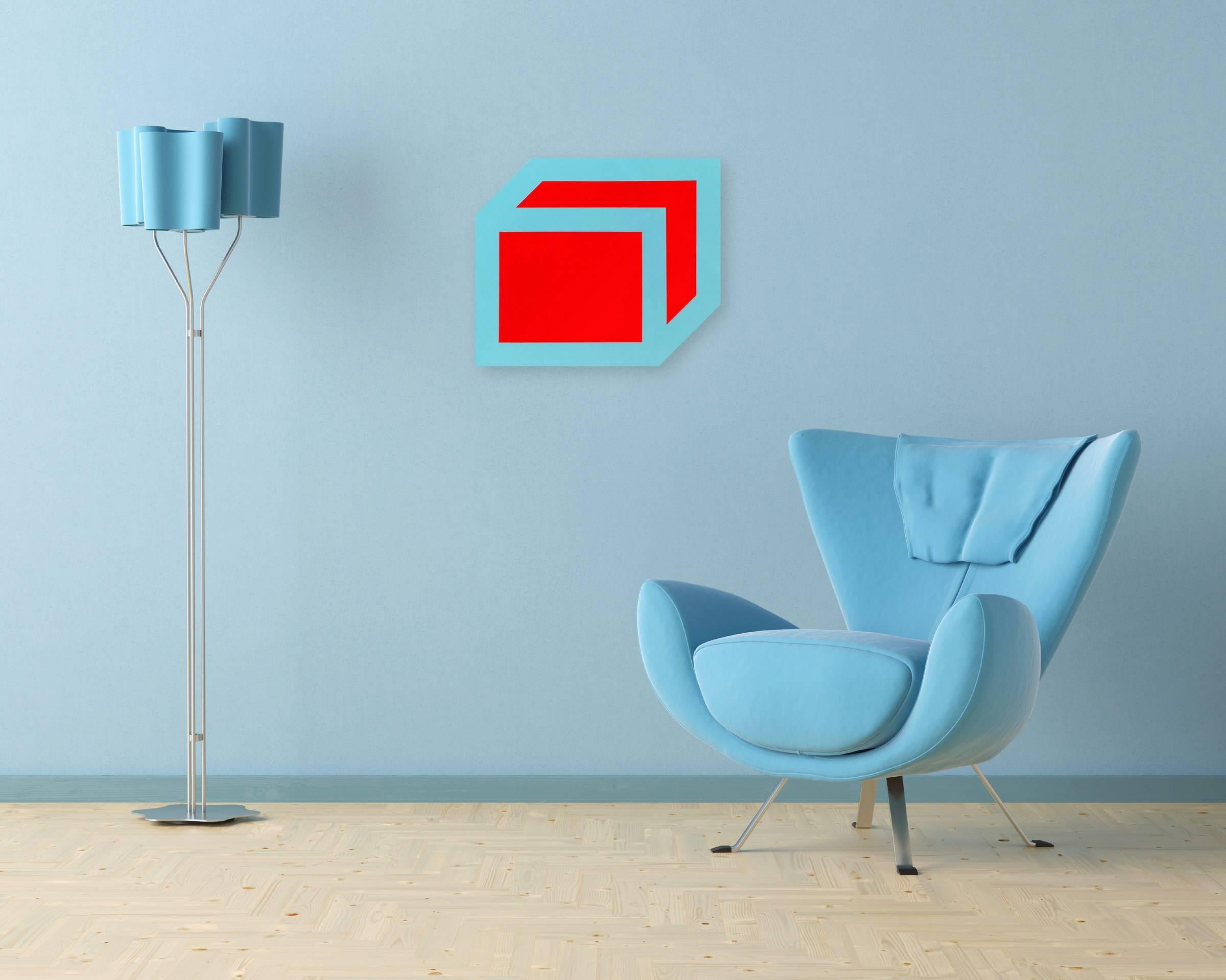 Gong (Rot, Blau) – Painting von Brent Hallard