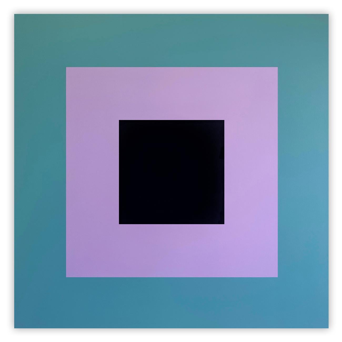 Abstract Painting di Brent Hallard - Orb (Blu e Viola) (Pittura astratta)