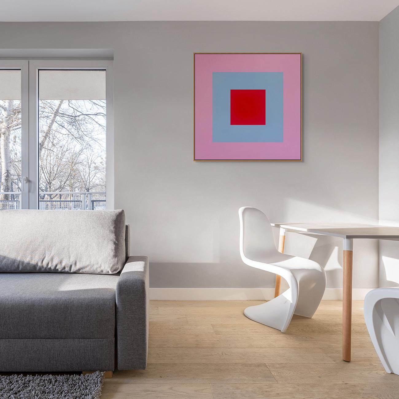 Orb (Rosa e Blu) (Pittura astratta) - Painting di Brent Hallard