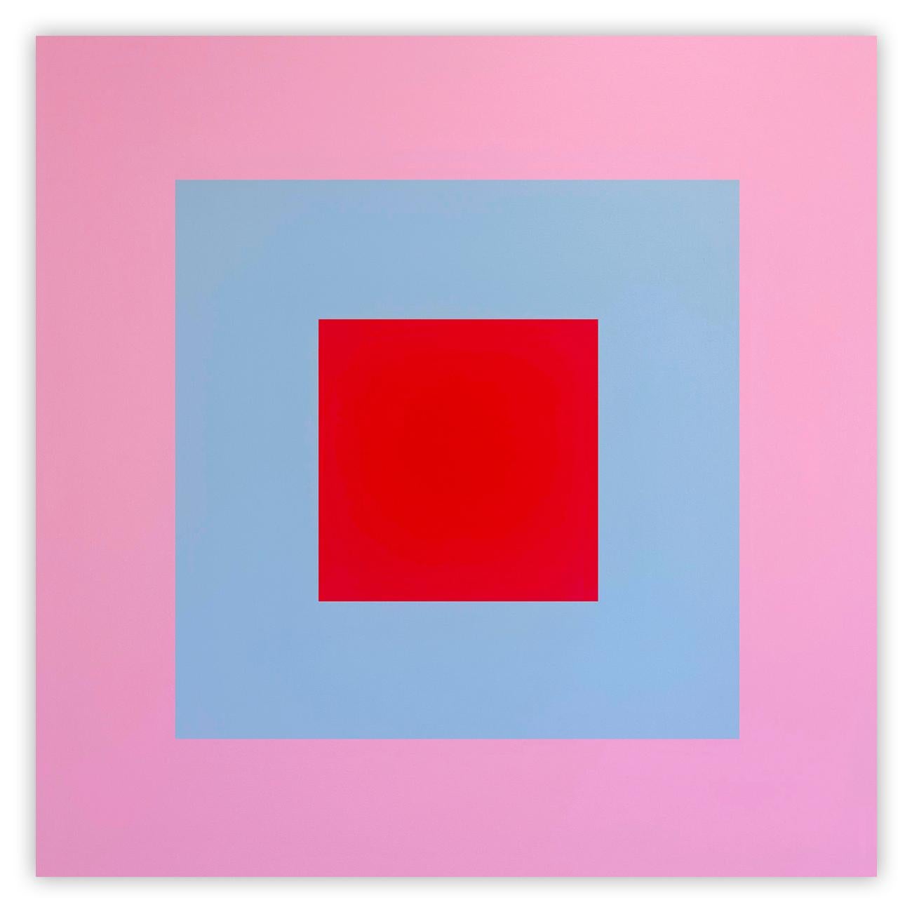 Abstract Painting di Brent Hallard - Orb (Rosa e Blu) (Pittura astratta)