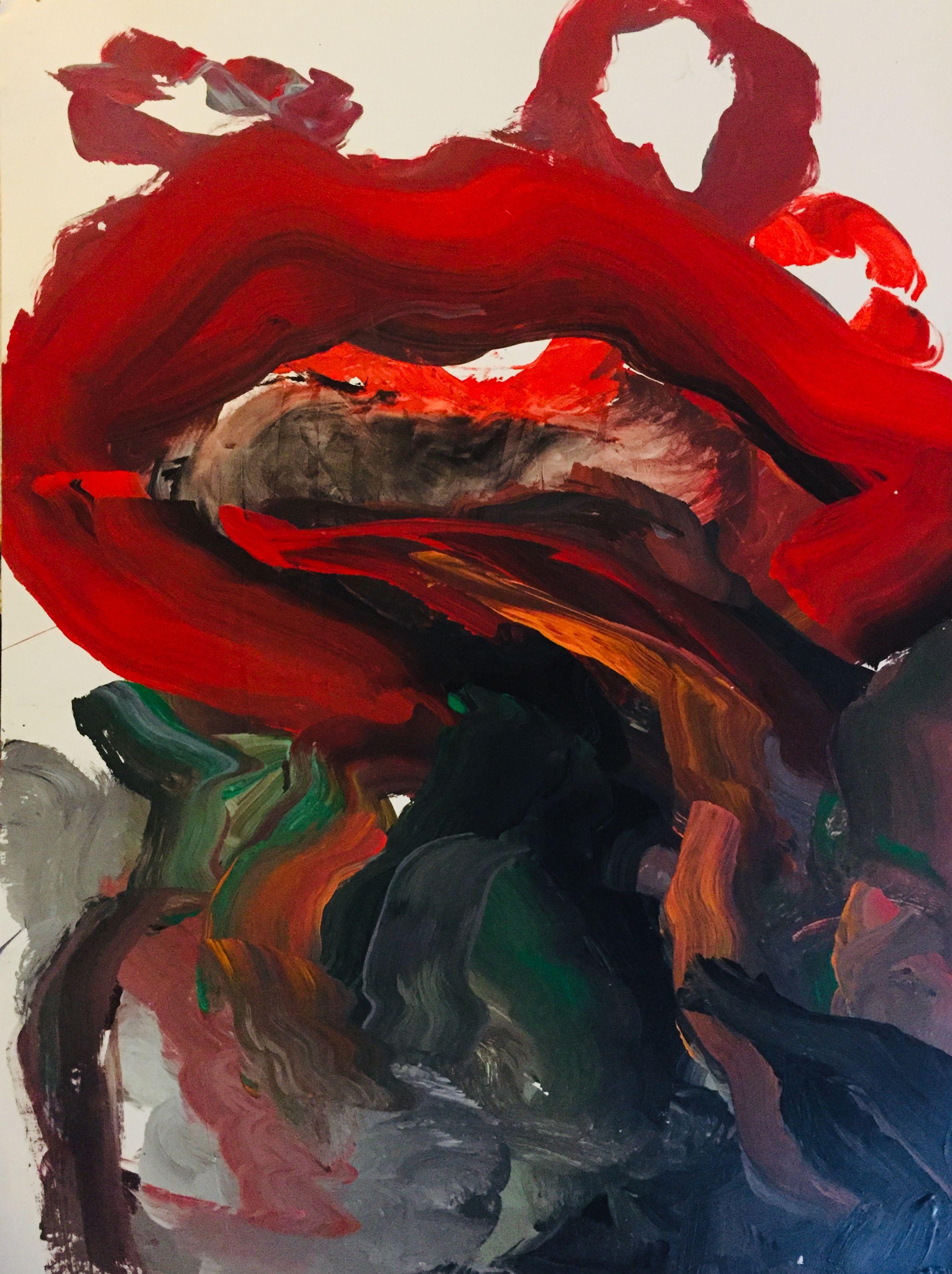 Abstract Painting de Brent Hanson - La Bella es la Bestia, Pintura, Acrílico sobre papel