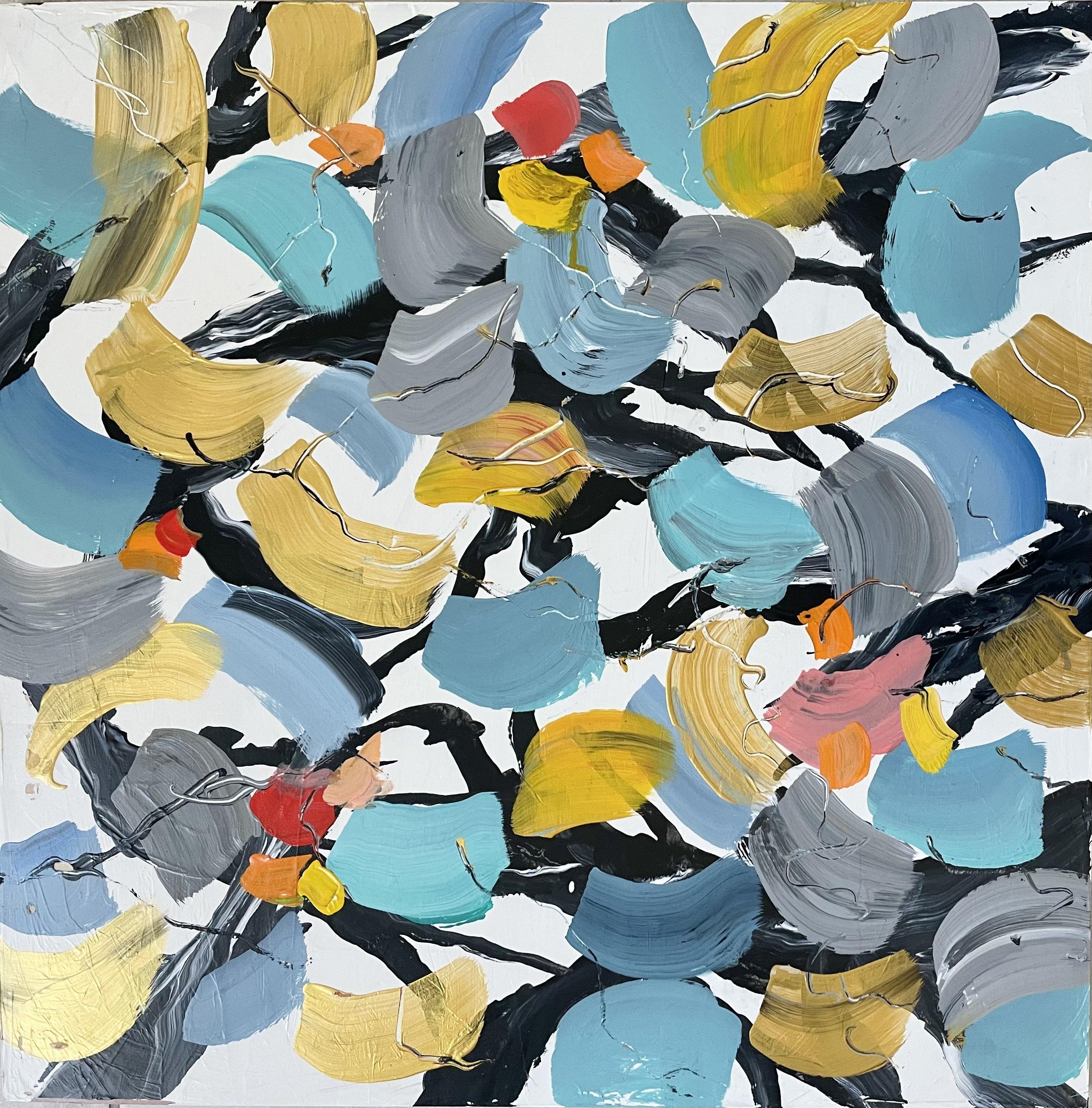 Brent Hanson Abstract Painting – Herbst, Malerei, Acryl auf Holzplatte