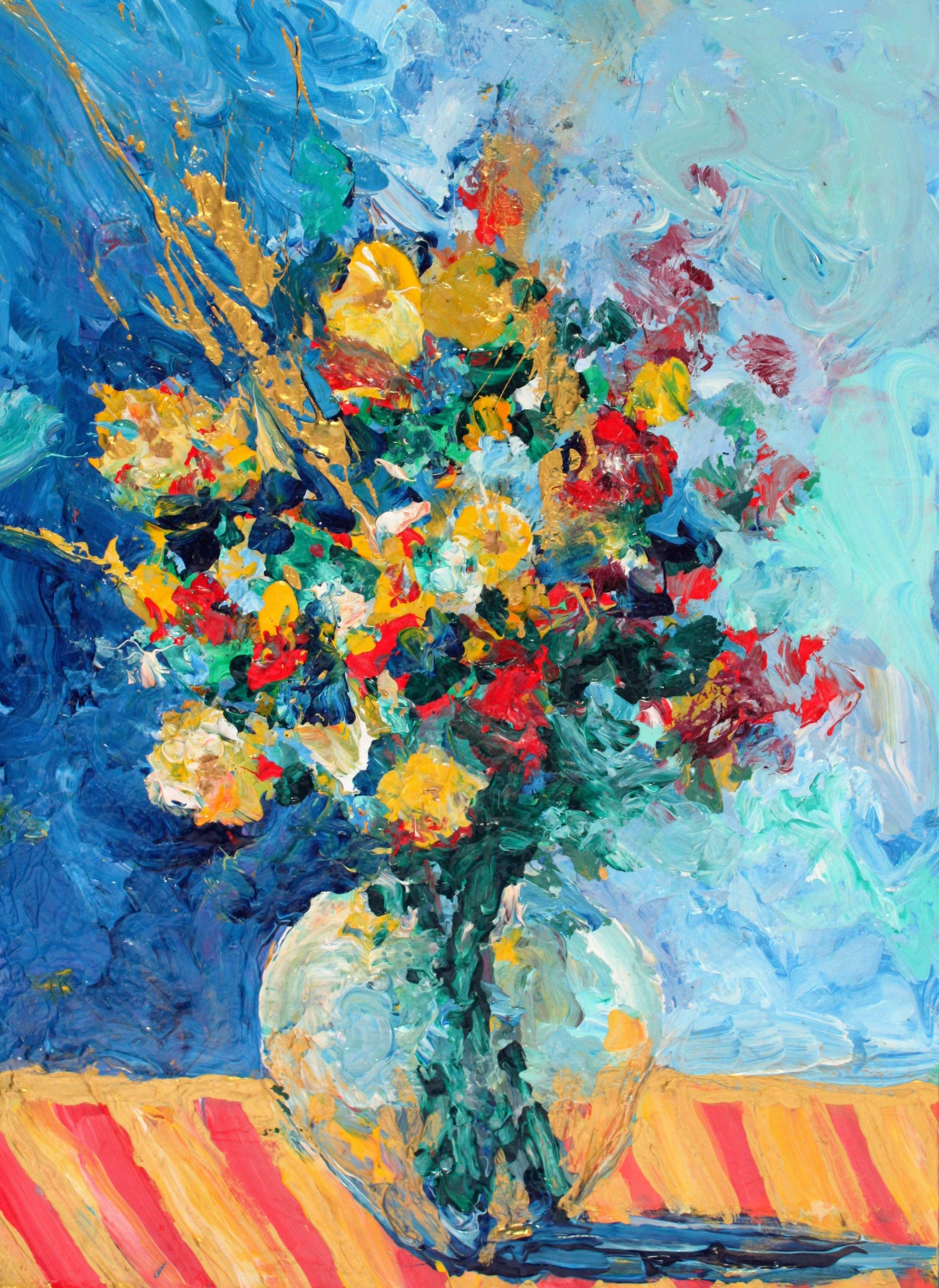 En la habitación azul, Pintura, Acrílico sobre papel - Painting de Brent Hanson