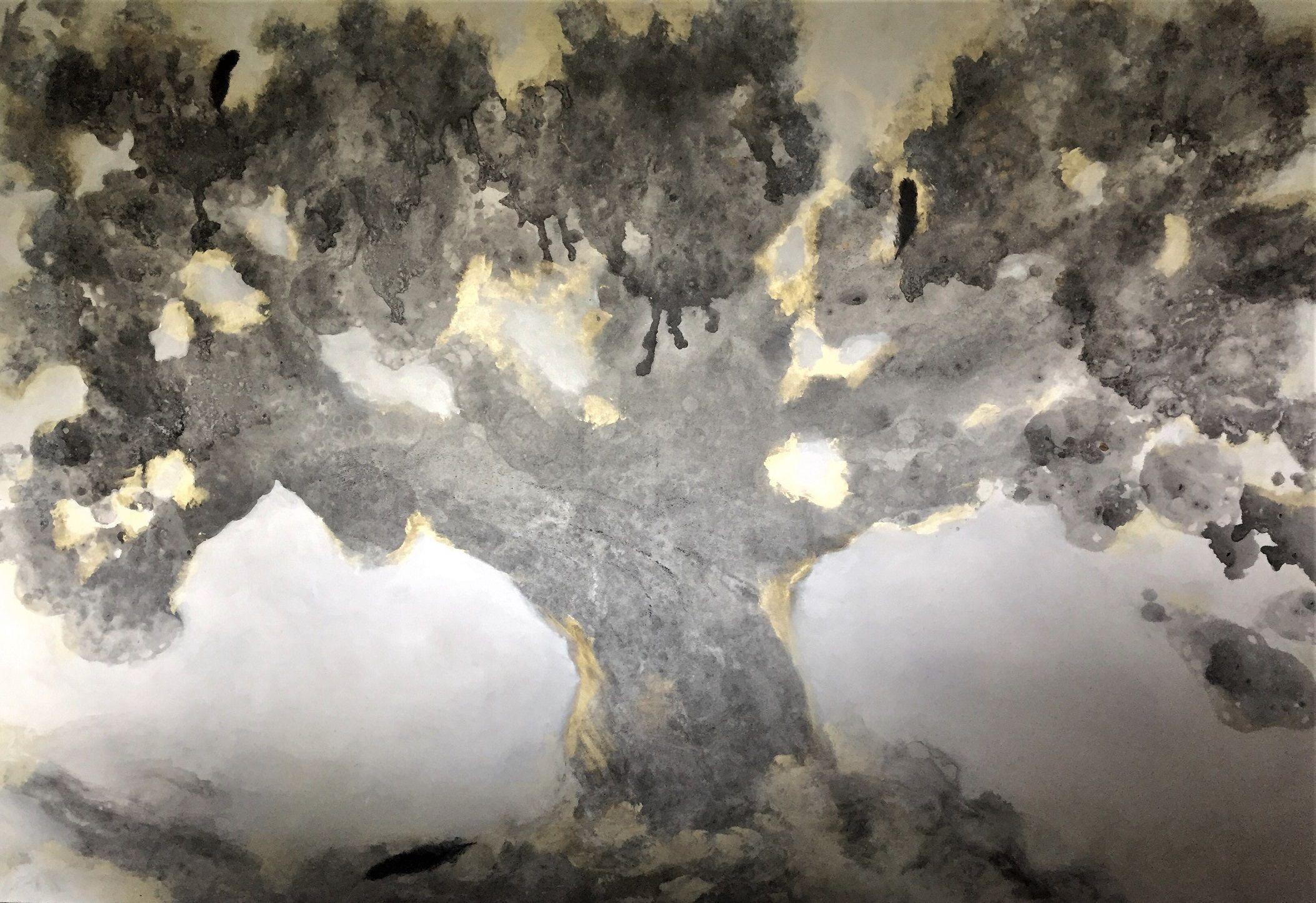 Original tree art created with acrylic pigmented bubbles and acrylic paint.        :: Painting :: Contemporary :: This piece comes with an official certificate of authenticity signed by the artist :: Ready to Hang: Yes :: Signed: Yes :: Signature