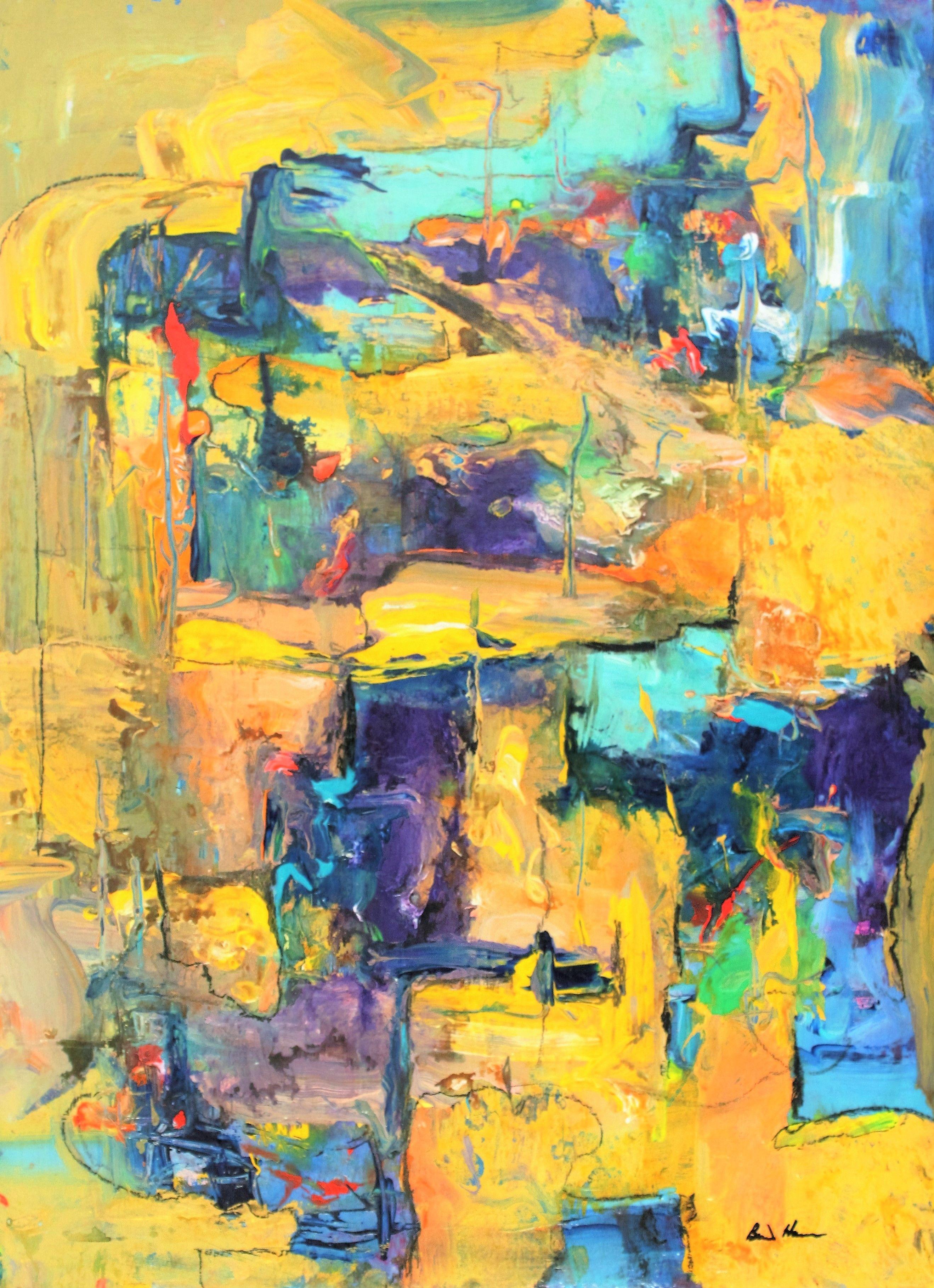 Abstract Painting de Brent Hanson - Camino hacia el cañón, Pintura, Acrílico sobre papel