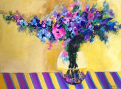 Patio Bouquet, Painting, Acrylic on Metal