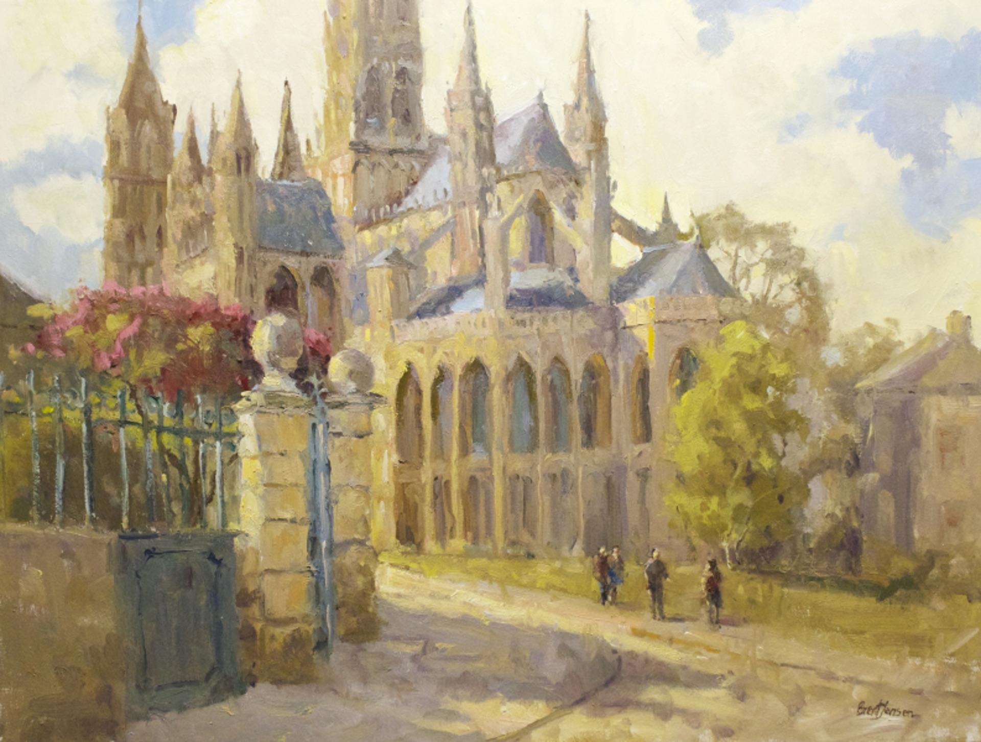 Brent Jensen Landscape Painting - Normandy Cathedral