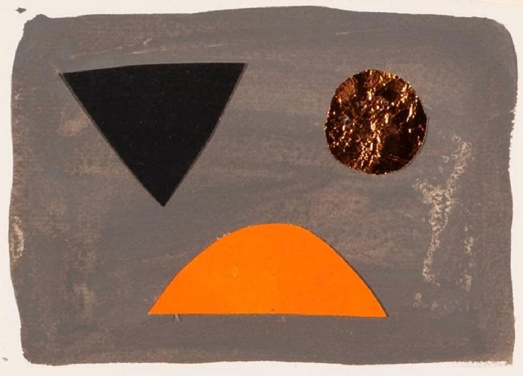 Tarjeta de Navidad (Gris oscuro con tres recortes pintados) Pintura de Breon O'Casey

Más información:
Técnica: Gouache y collage
10,2 x 14,2 cm
4 x 5 5/8 pulg.

Nacido en Londres en 1928, Breon O'Casey era hijo de la actriz Eileen Reynolds y del