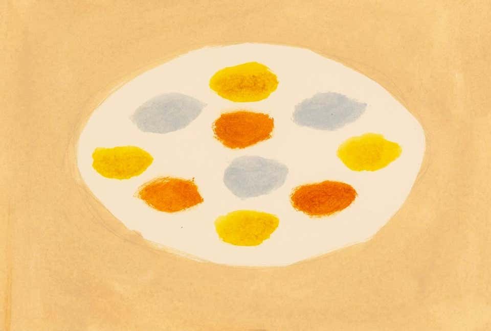 Spots I, Acrylic on Paper Painting by Breon O'Casey, 2000