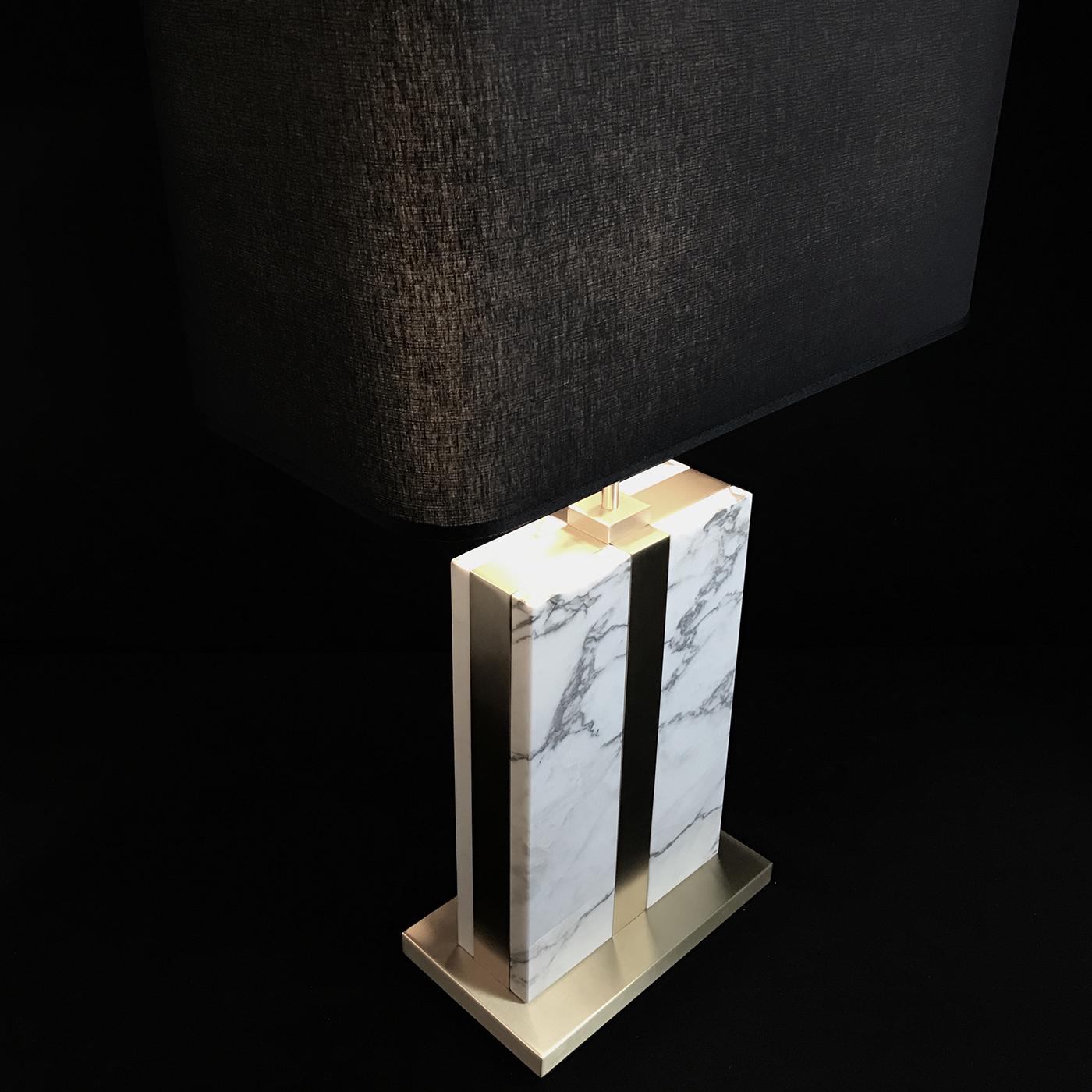 Italian Brera Carrara Table Lamp with Black Cotton Shade