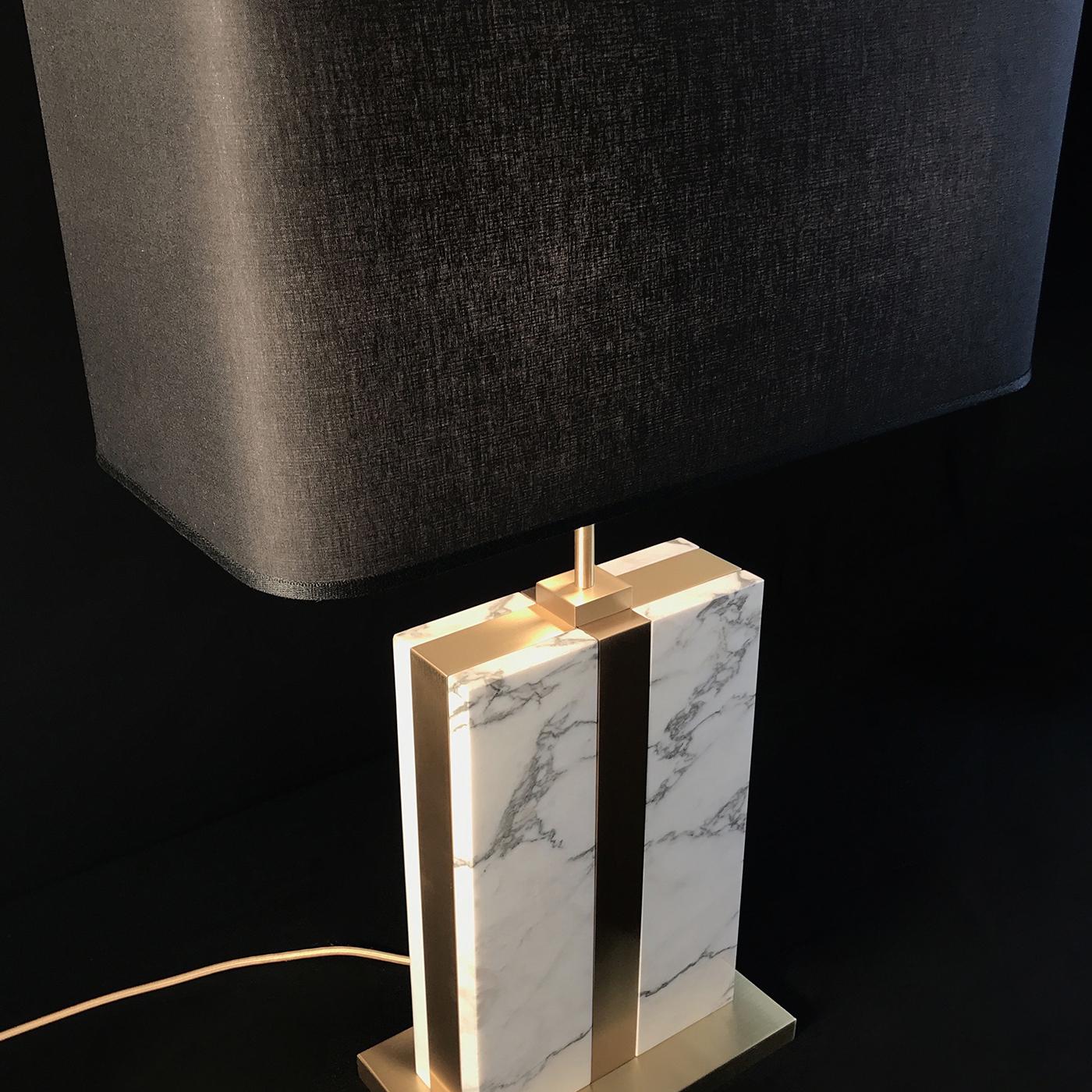 Brera Carrara Table Lamp with Black Cotton Shade In New Condition In Milan, IT