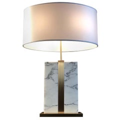 Brera Carrara Table Lamp with Ivory Silk Shade