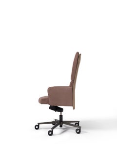 Brera High Back Office Chair - Leather, Metal, Adjustable Height