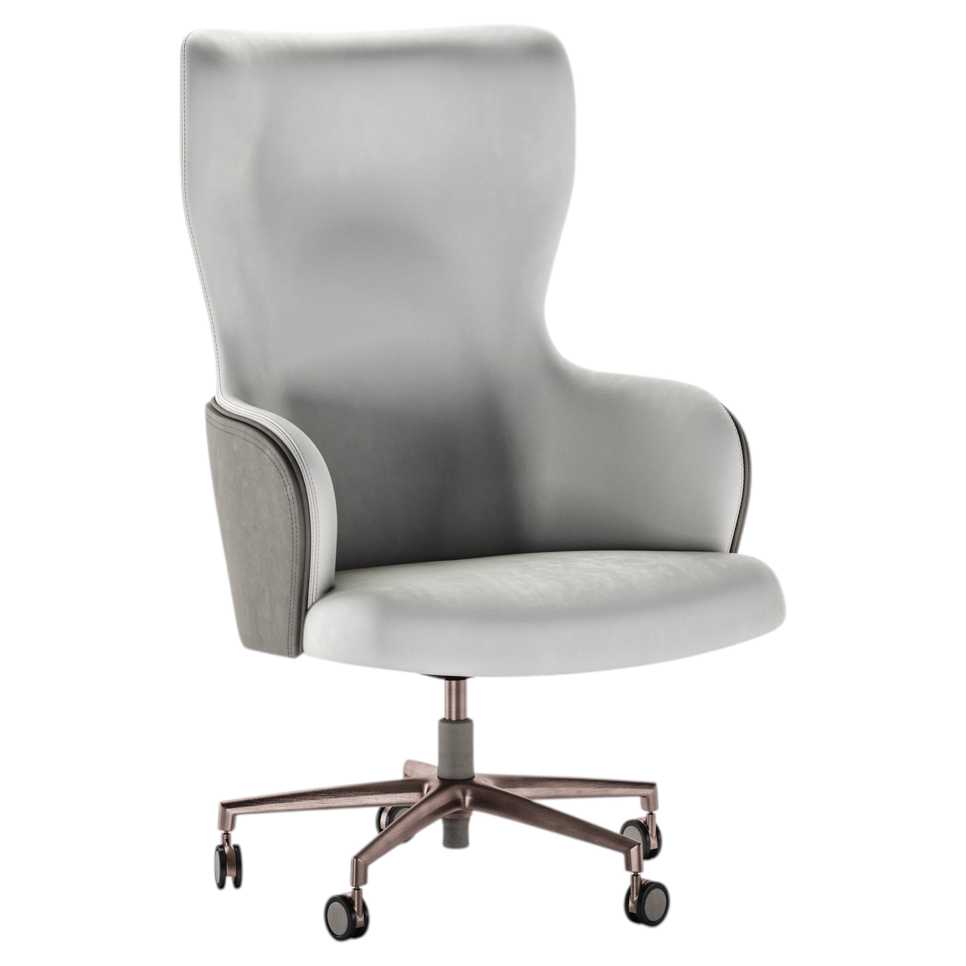 Silla de oficina Brera, estructura de madera contrachapada curvada, altura regulable, Nuevo en venta