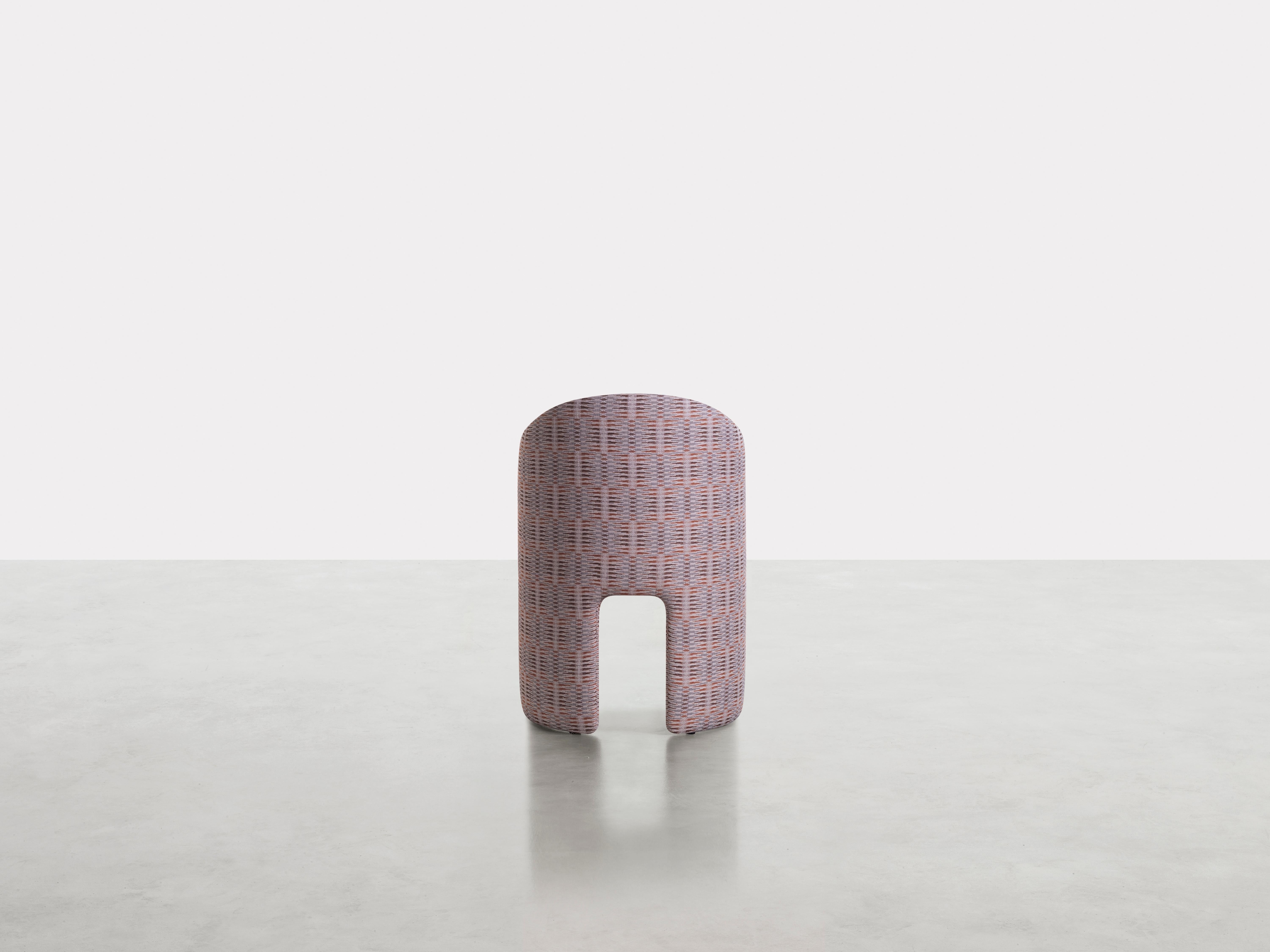Modern Brera, rounded chair in fabric with groove, DainelliStudio for Somaschini, Italy For Sale