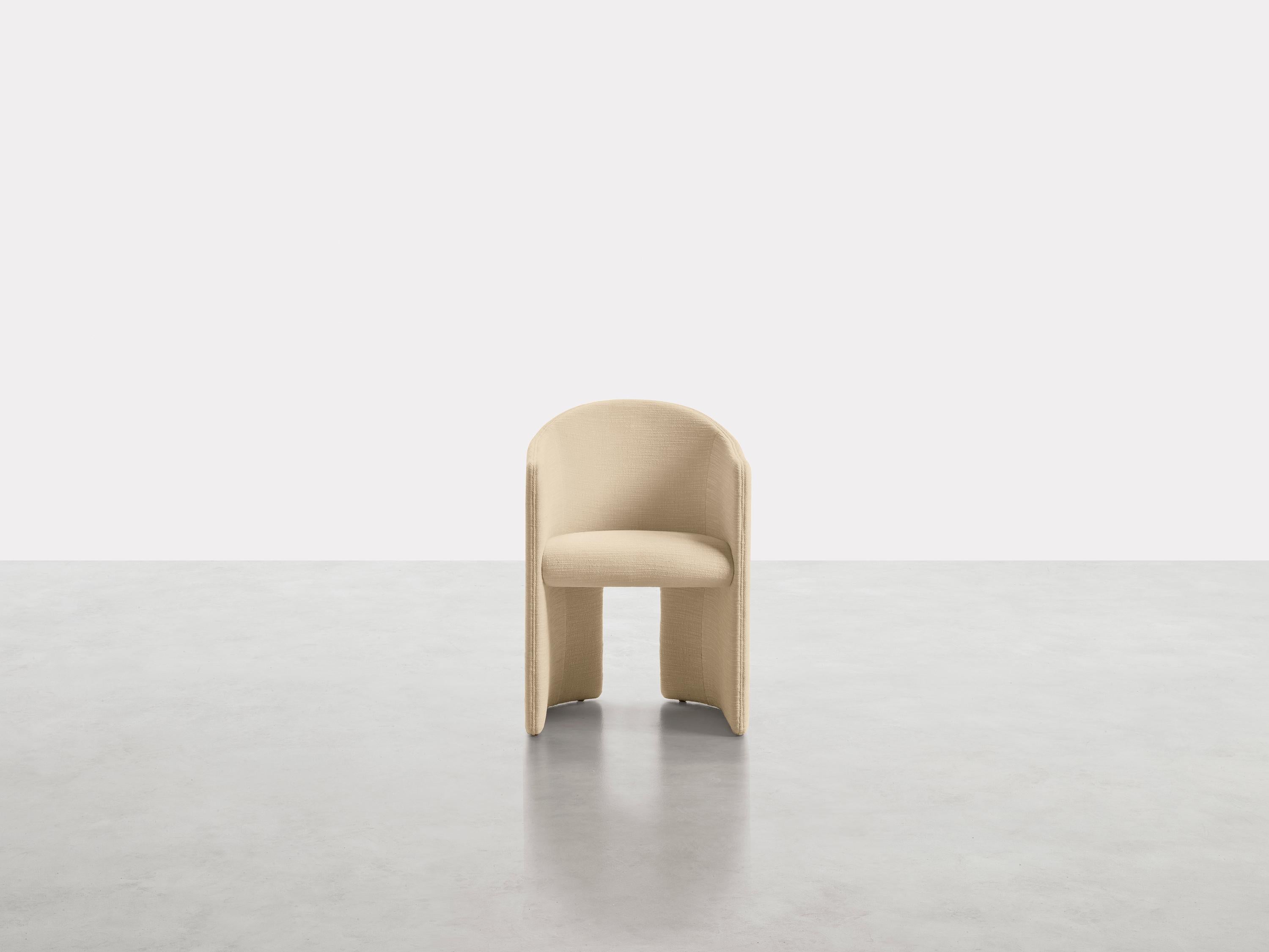 Moderne Brera, chaise incurvée avec gorge en tissu, Dainelli Studio pour Somaschini, Italie en vente