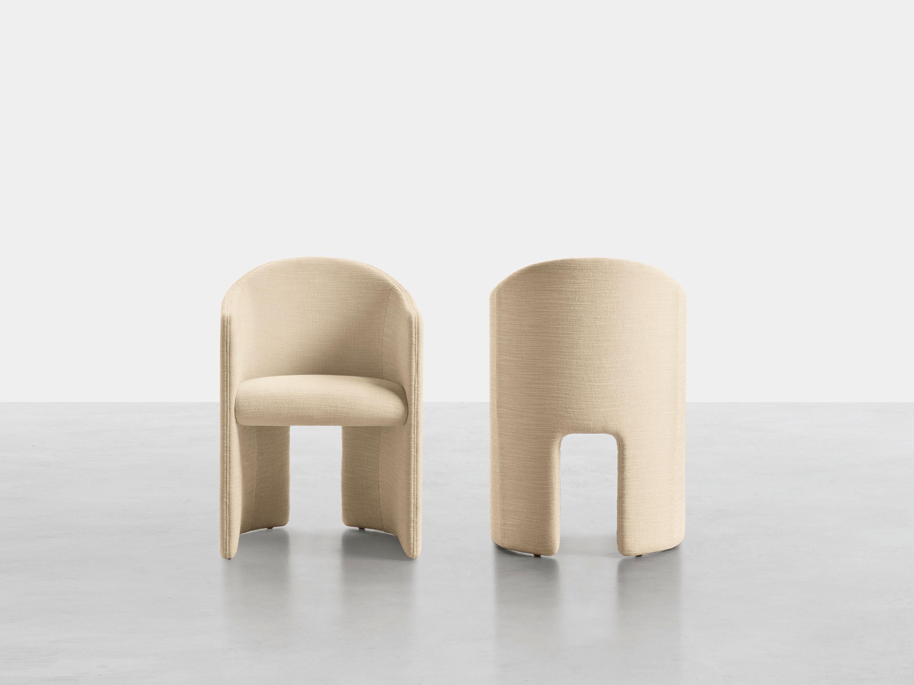 Travail du bois Brera, chaise incurvée avec gorge en tissu, Dainelli Studio pour Somaschini, Italie en vente