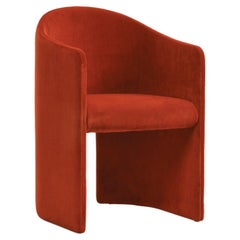 Brera, Curved velvet chair with throat, Dainelli for Somaschini, Italy