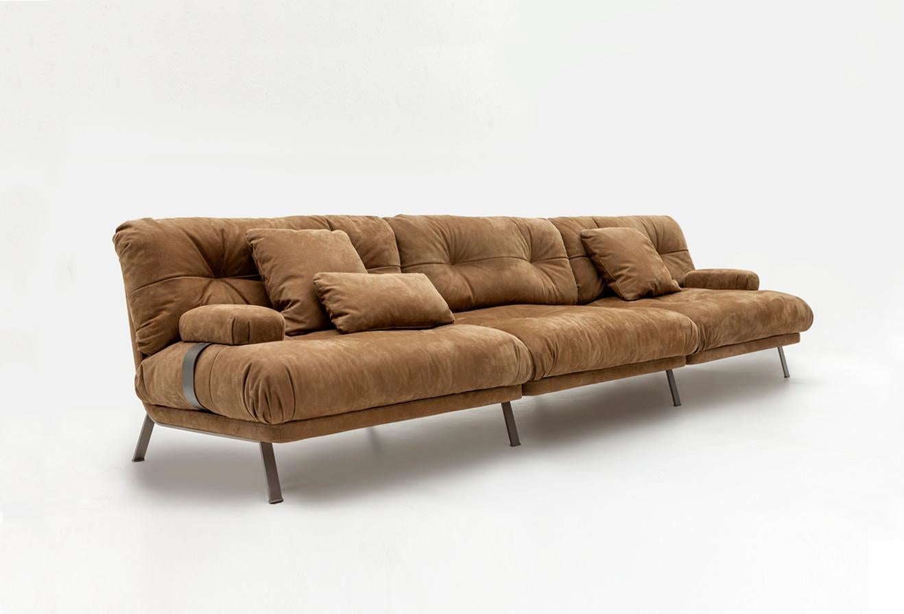 Modern Brera Sofa - a Comfortable Sofa with Minimal Metal Structure For Sale