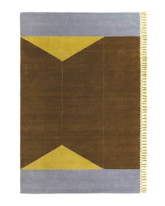 Brera Terrazze Rectangular Rug in Hand-knotted Wool with Fringe by Mohebban