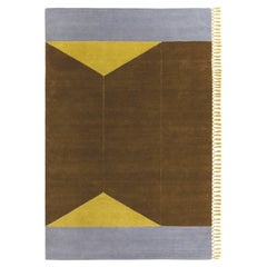 Brera Terrazze Rectangular Rug in Hand-knotted Wool with Fringe by Mohebban