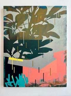 « Au jardin » acrylique sur toile montée sur panneau de bois