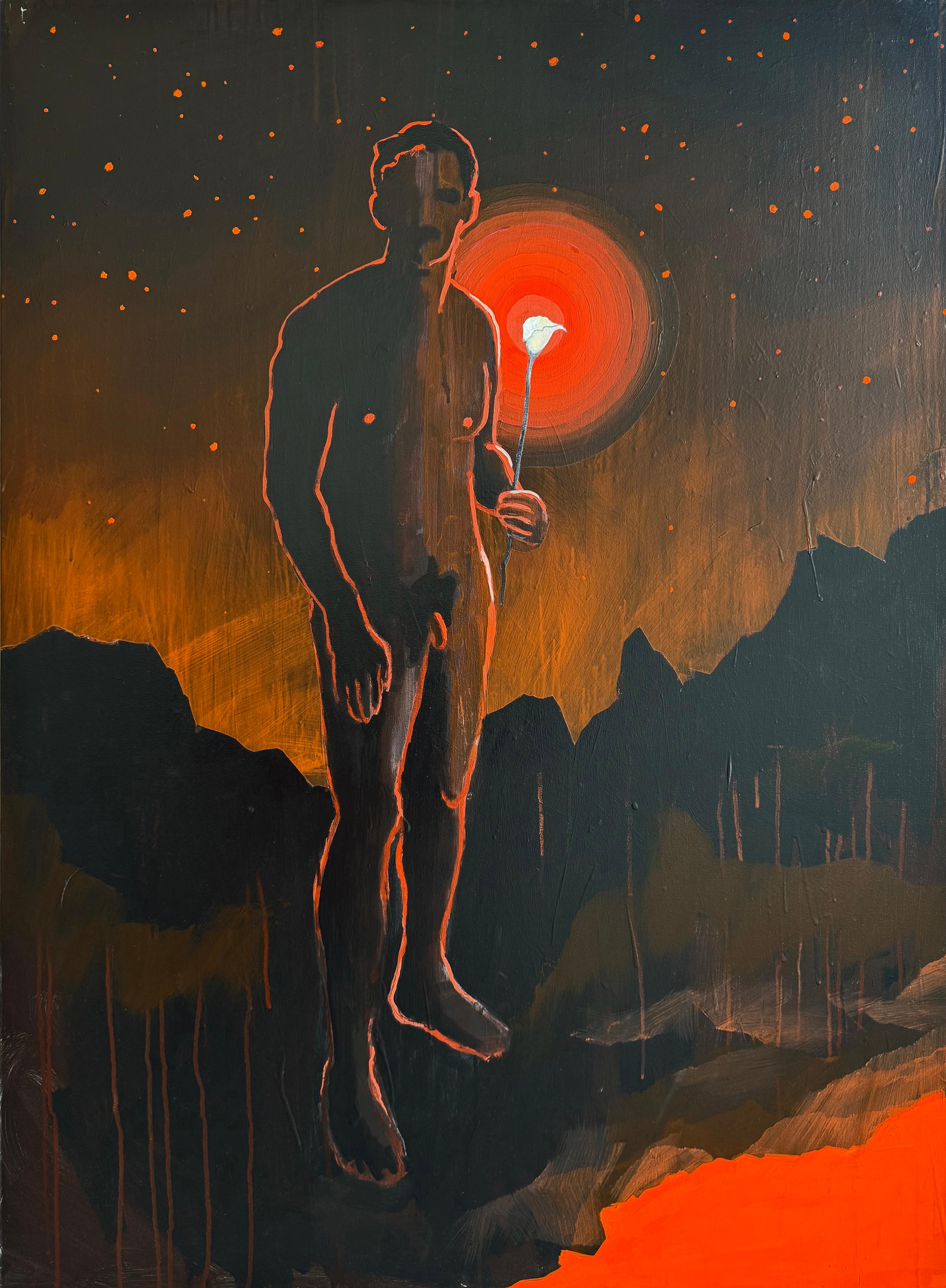 Bret Hanson Abstract Painting - "Prayer For A Peaceful Heart"  acrylic on canvas