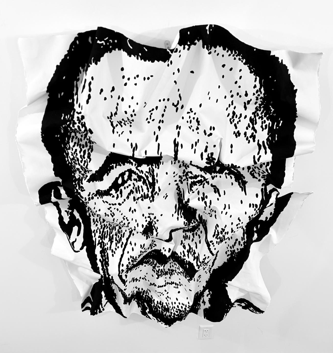 Barack Obama - Portrait Painting Grigio di Bret Reilly