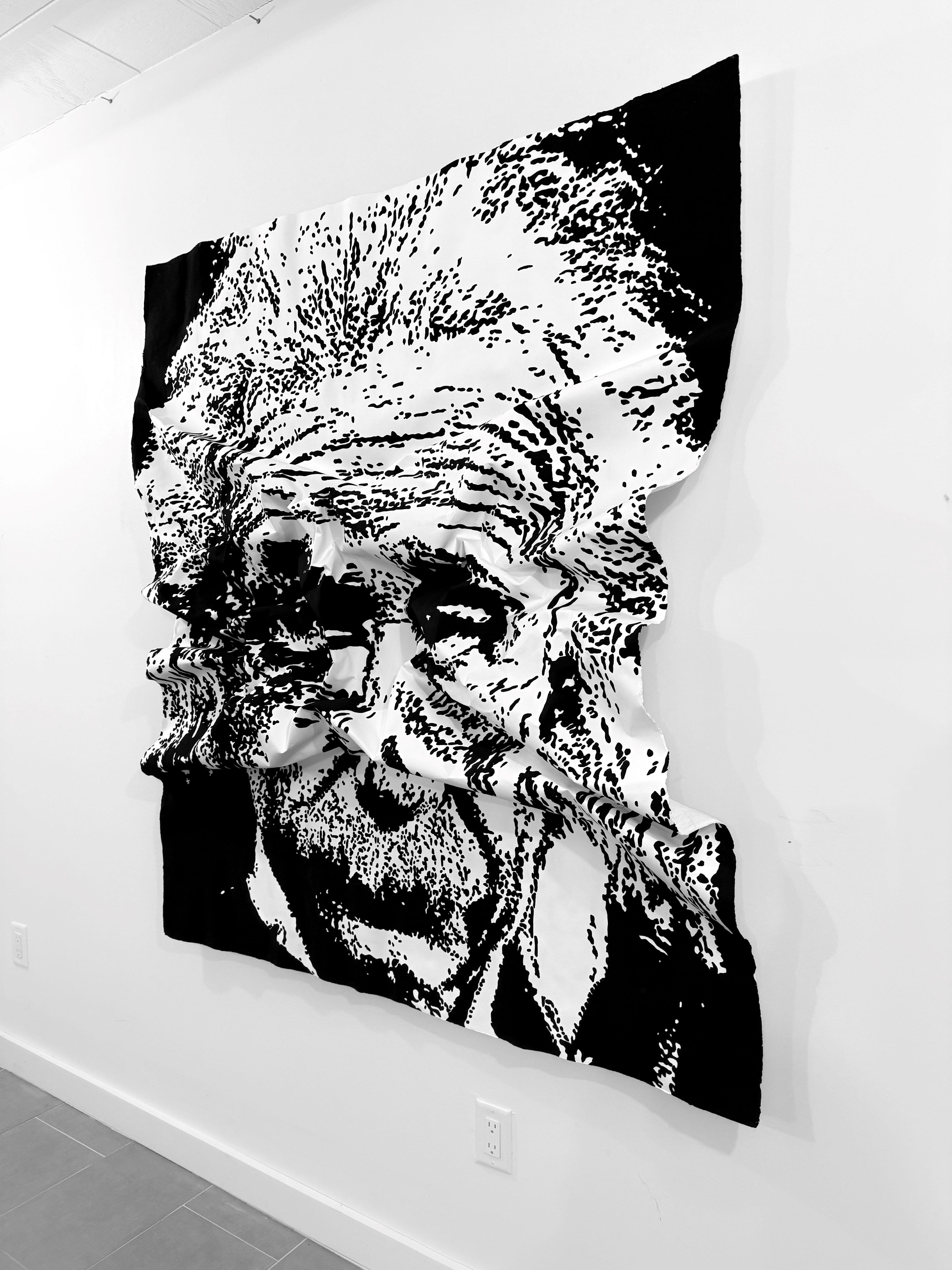 Crumpled Einstein - Painting by Bret Reilly