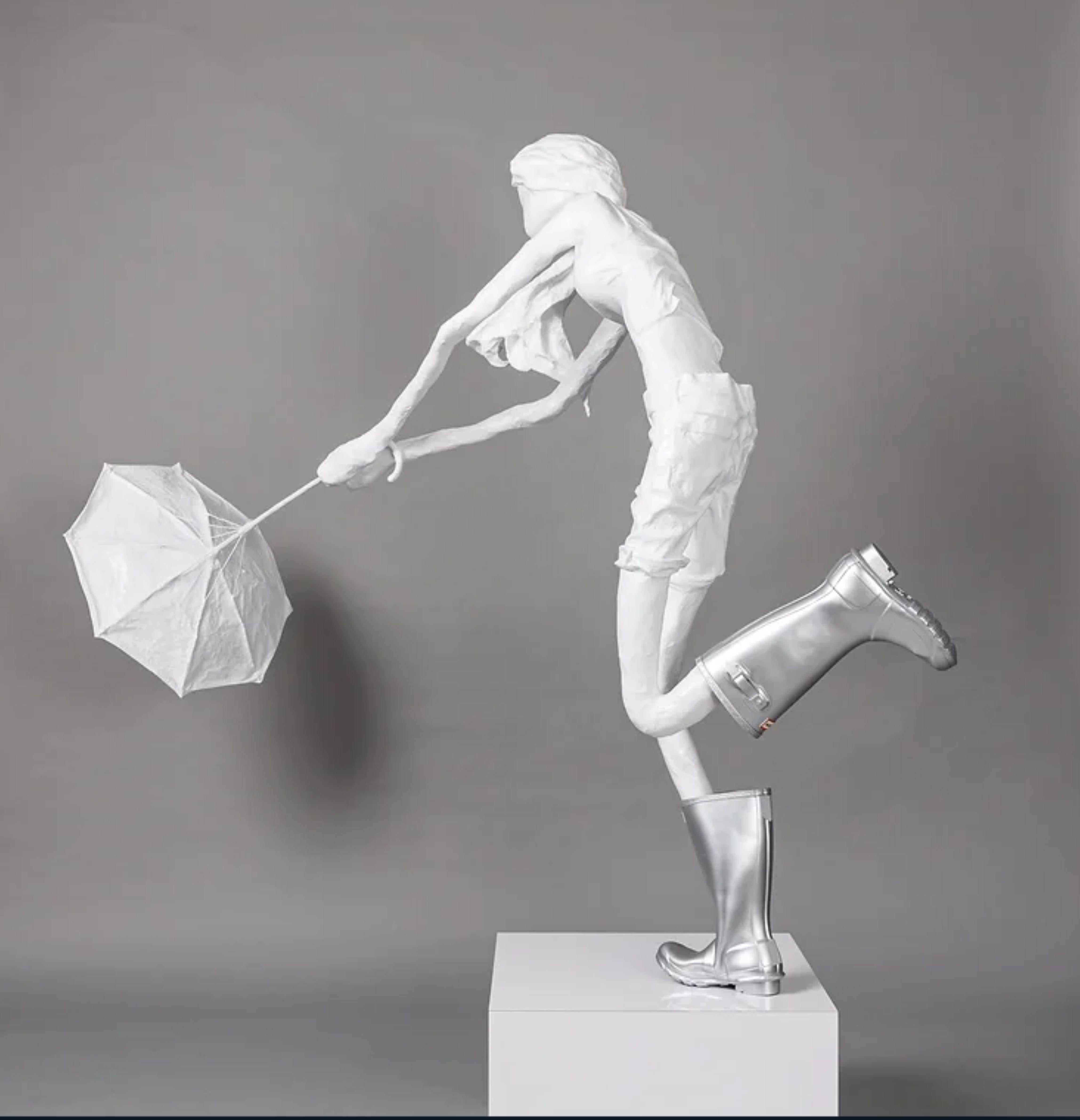 Bret Reilly Figurative Sculpture - Silver Wind