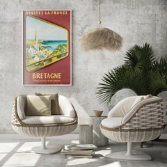 Bretagne 1953 SNCF French Railway Travel Advertising Poster, Jean Garcia