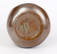 Bretby Art Nouveau Stylish Bronze Glazed Art Pottery Handled Ewer