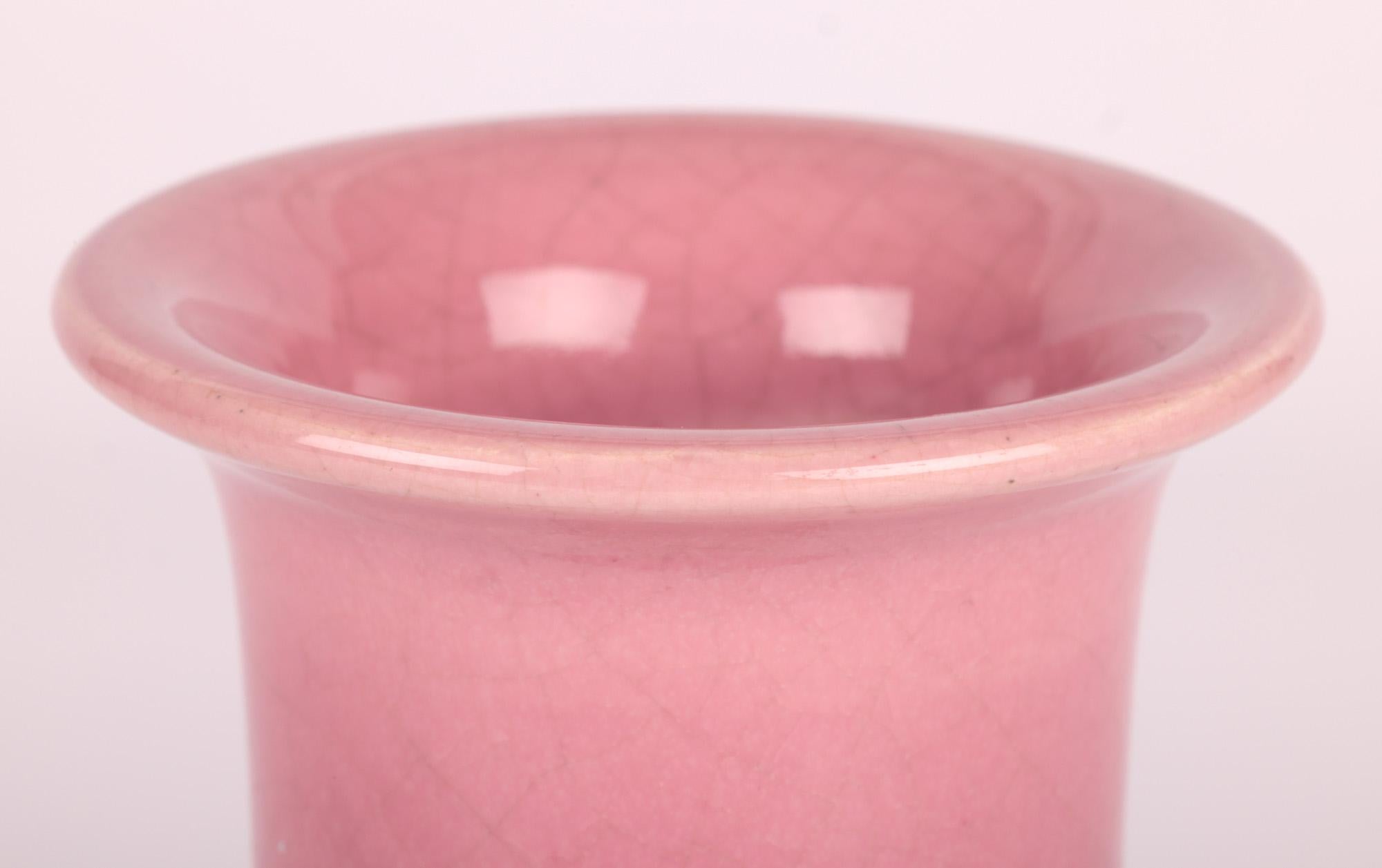 English Bretby Arts & Crafts Pink Glazed Art Pottery Vase