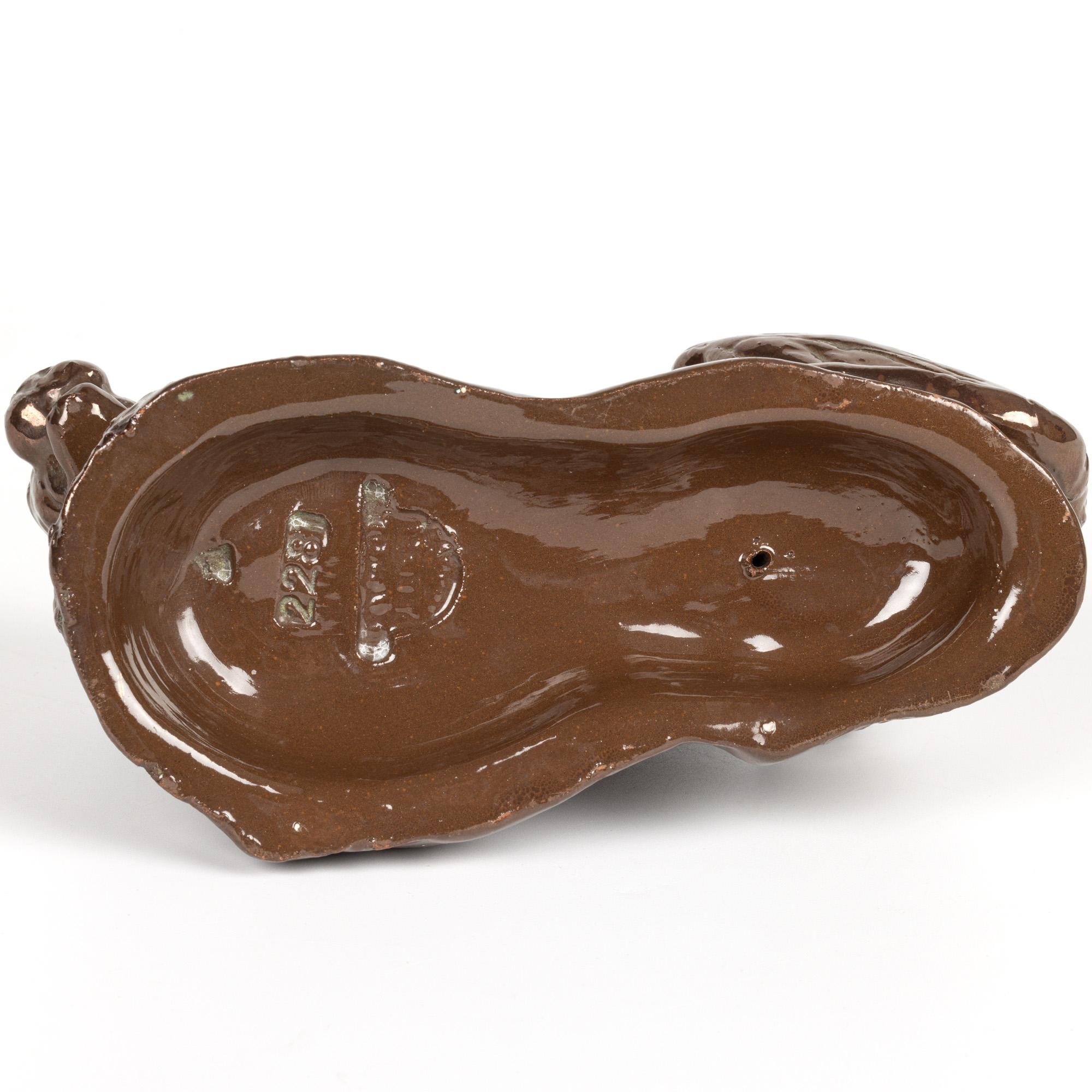 Bretby Rare Crouching Tiger on Rocky Ground Pottery Figure For Sale 2