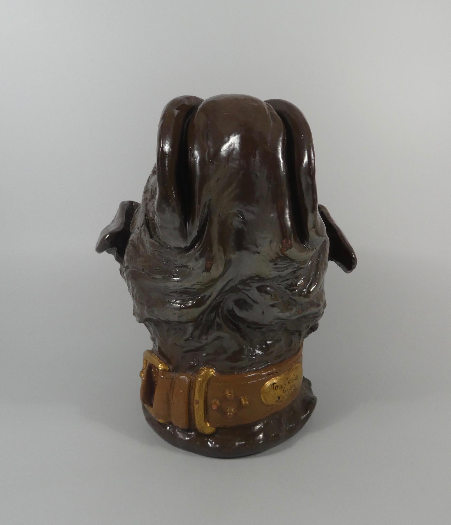 Ceramic Bretby Terracotta Bust of a Bull Dog, circa 1890